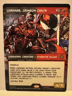 Carnage, Crimson Chaos - Borderless - Spider-Man - NM - MTG Magic - 227 - Image 1