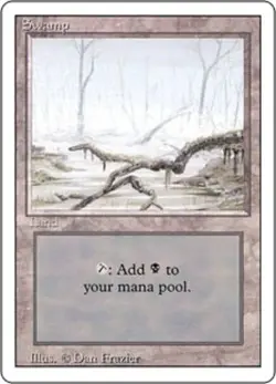 Swamp (Low Branch) - Revised Edition # MTG Magic The Gathering - Image 1