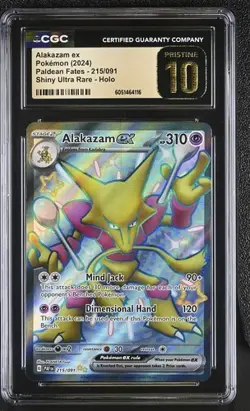PRISTINE CGC 10 ALAKAZAM EX 215 PALDEAN FATES SHINY ULTRA RARE POKEMON - Image 1