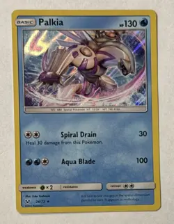 2017 Pokemon TCG Palkia 24/73 Rare Shining Legends Holo Ungraded - Image 1