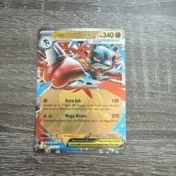 MEGA LUCARIO EX 077/132 DOUBLE RARE HOLO POKEMON TCG: MEGA EVOLUTION BASE SET NM - Image 1