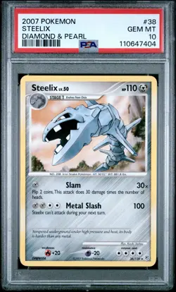 PSA 10 GEM MINT Steelix 38/130 Rare 2007 Pokemon Diamond & Pearl Base *POP 2 - Image 1