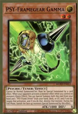 Yugioh! MP PSY-Framegear Gamma - MGED-EN012 - Premium Gold Rare - 1st Edition Mo - Image 1