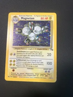 Magneton Pokemon Card Unlimited Holo Rare Fossil Set 11/62 NM - Image 1