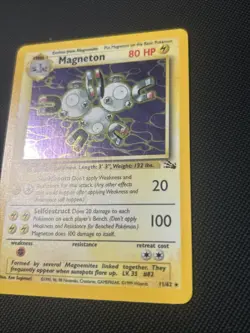 Magneton Pokemon Card Unlimited Holo Rare Fossil Set 11/62 NM - Image 2