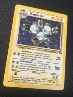 Magneton Pokemon Card Unlimited Holo Rare Fossil Set 11/62 NM - Image 3