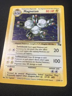 Magneton Pokemon Card Unlimited Holo Rare Fossil Set 11/62 NM - Image 4