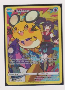 DEDENNE TG07/TG30 TRAINER GALLERY FULL ART SILVER TEMPEST POKEMON CARD - Image 1