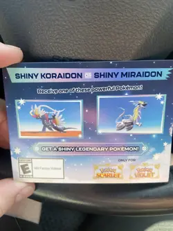 POKEMON SCARLET / VIOLET - SHINY MIRAIDON OR SHINY KORAIDON SERIAL Code Card - Image 1