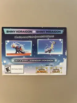 Shiny Koraidon & Miraidon Pokemon Scarlet Violet Code Card - Gamestop. Brand New - Image 1