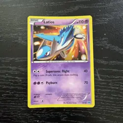 Latios 30/30 Holo Rare Pokemon Card XY Trainer Kit - Damaged - Image 1