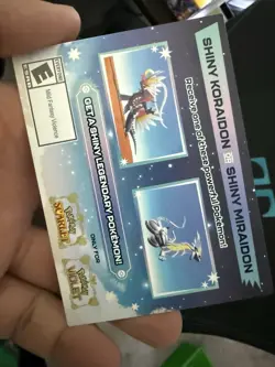 Shiny Koraidon Or Miraidon Pokemon Scarlet Violet Code Card - Gamestop - Image 1