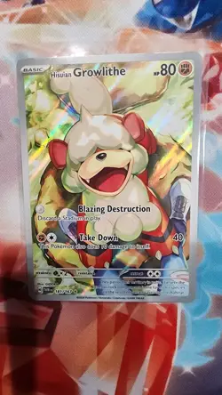 Pokemon TCG Growlith Hisuian Twilight Masquerade Illustration Card 181/167 - Image 1