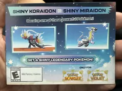 Shiny Miraidon Koraidon Code GameStop Pokemon - Physical PROMO Card- Unused Code - Image 1