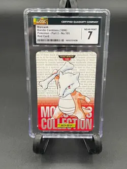 1996 BANDAI CARDDASS POKEMON PART 2, RED CARD #NO. 105 MAROWAK CGC 7 NEAR MINT - Image 1