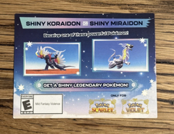 Brand NEW Shiny Koraidon & Miraidon Pokemon Scarlet Violet Code Card - Gamestop - Image 1