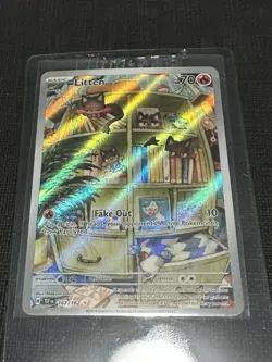 Pokemon TCG Litten Temporal Forces Illustration Rare Card 167/162 NM Condition - Image 1