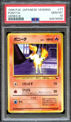 PSA 10 Ponyta #77 Vending Series 3 Glossy Promo Japanese Pokemon Card GEM MINT - Image 1