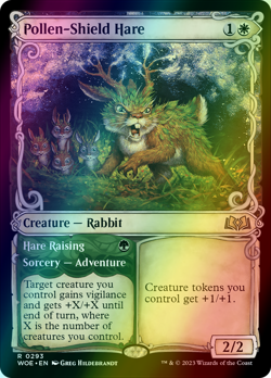 Pollen-Shield Hare SHOWCASE FOIL, Wilds of Eldraine, MTG WOE NM/M - Image 1