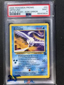 2000 Pokemon Articuno Black Star Promo #22 Aoki Error PSA 9 MINT - Image 1