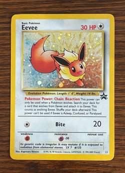 Eevee #11 Pokemon TCG 1999 Black Star Holo Promo WOTC. Near mint or better. - Image 1
