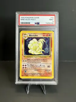 1999 POKEMON BASE SET UNLIMITED #12 NINETALES HOLO - PSA 9 MINT - Image 1