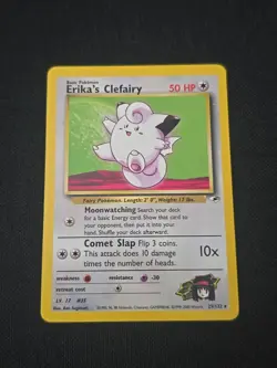 Erika's Clefairy 025/132 Gym Heroes Regular Black Star Rare WOTC Pokemon TCG LP - Image 1