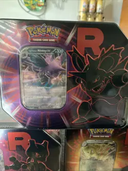 Pokemon TCG Destined Rivals Team Rocket Tin Set Complete Art Lot of 3 New Sealed - Image 2
