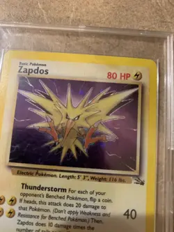 Zapdos 15/62 - Fossil Set - Rare Holo - Vintage WOTC Pokemon Card - LP - Image 2