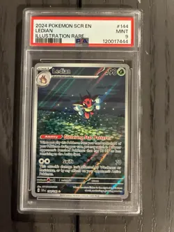 2024 Pokemon Ledian Illustration Rare Card #144 PSA Mint 9 - Image 1