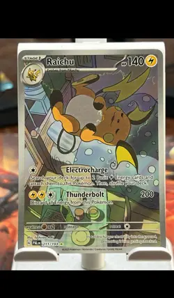 Pokemon TCG Raichu Card 211/193 Paldea Evolved Illustration Rare Full Art Holo - Image 1