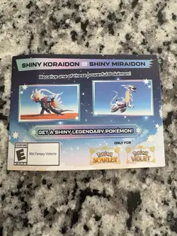 Shiny Koraidon Or Miraidon Pokemon Scarlet Violet Code Card - Gamestop - Image 1