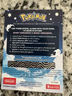 Shiny Koraidon Or Miraidon Pokemon Scarlet Violet Code Card - Gamestop - Image 2