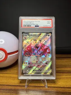2024 Pokemon SVP EN Charizard Card Mint #074 Paldean Fates PSA 9 - Image 1