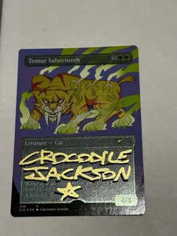 MTG Magic Temur Sabertooth Foil Sketch x1 Signed Proof Secret Lair SLD Jackson - Image 1