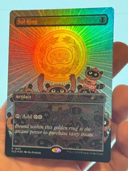 1X FOIL Sol Ring BORDERLESS MINT MTG Magic Secret Lair Commander 20 Ways Tanuki - Image 1