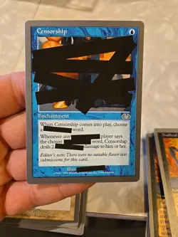 MTG UNGLUED Censorship NEVER PLAYED Nm - Image 1
