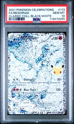 2021 Pokemon Celebrations Reshiram #113 & Zekrom #114 PSA 10 Set - Image 5