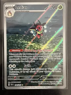 Ledian #144/142 SV Stellar Crown Illustration Rare Pokemon TCG Near Mint - Image 1