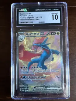 Pokemon Salamence EX 187/159 Journey Together SIR CGC 10 Gem Mint - Image 1
