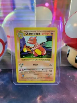 Charmeleon 24/102 Pokemon TCG Base Set Shadowless Unlimited Uncommon MP - Image 1