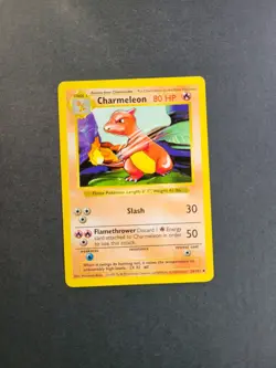 Charmeleon 24/102 Pokemon TCG Base Set Shadowless Unlimited Uncommon MP - Image 2