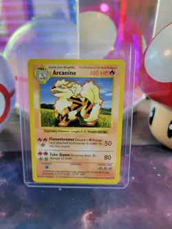 Arcanine 23/102 Pokemon TCG Base Set Shadowless Unlimited Uncommon MP - Image 1