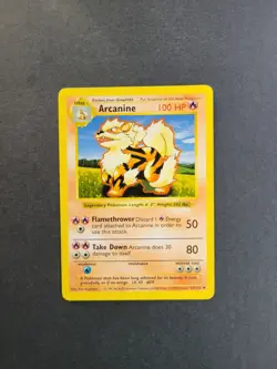 Arcanine 23/102 Pokemon TCG Base Set Shadowless Unlimited Uncommon MP - Image 2
