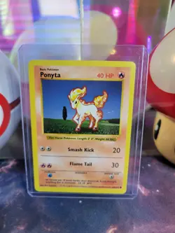 Ponyta 60/102 Pokemon TCG Base Set Shadowless Unlimited Regular Common MP - Image 1