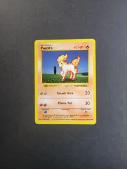 Ponyta 60/102 Pokemon TCG Base Set Shadowless Unlimited Regular Common MP - Image 2