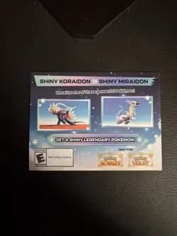 Shiny Miraidon Koraidon Code GameStop Pokemon Promo NM Not Scratched - Image 1