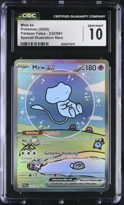 POKEMON CGC 10 Gem Mint 2024 SV Paldean Fates Mew ex 232/091 SIR Bubble Mew - Image 1