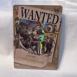 ONE PIECE Anime Doujin USOPP Trading Card Wanted Bounty Poster SSR Holo - Image 1