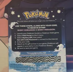 Shiny Miraidon Koraidon Code GameStop Pokemon - Physical PROMO Card- Unused Code - Image 2